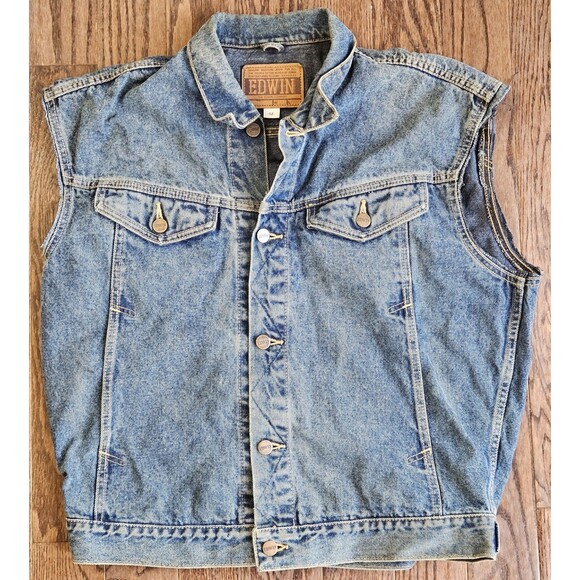 Rare Edwin made in Japan denim Jacket Vest Guns N Roses GNR World Tour 2002 Sz M - Picture 8 of 16